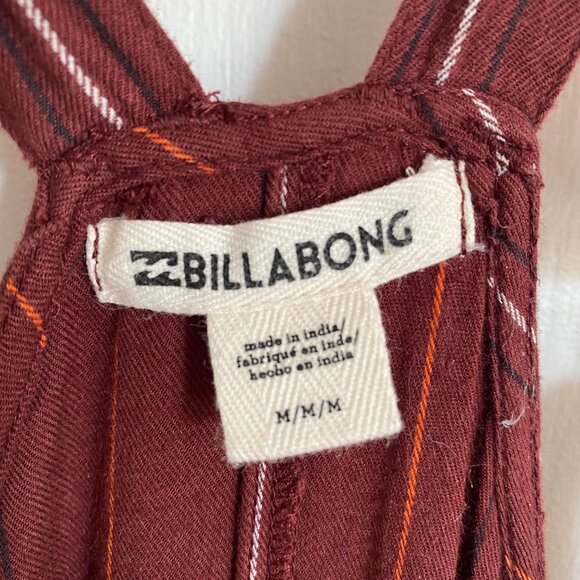 BILLABONG Maroon Striped Wide Leg Overall Size M - Picture 9 of 9